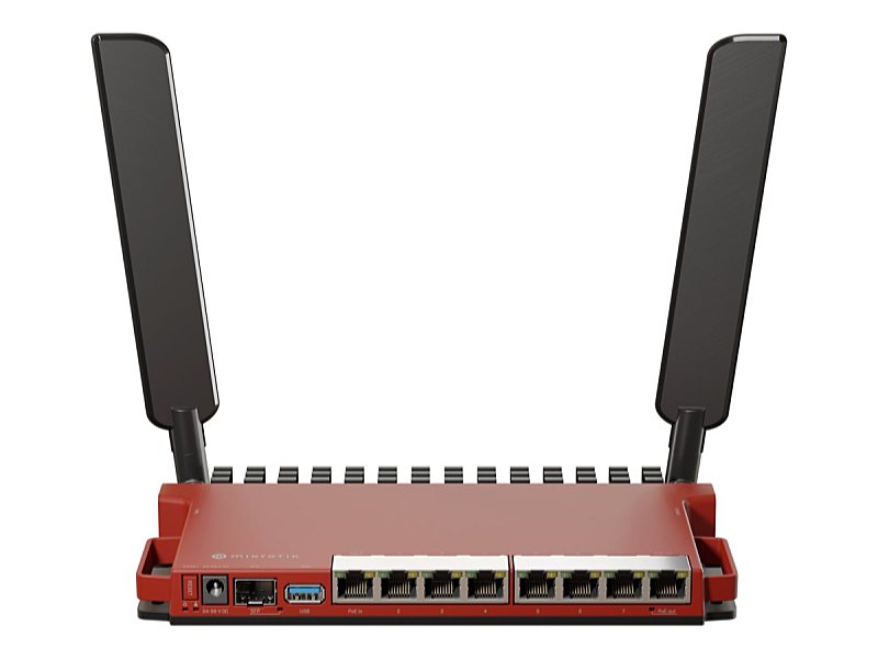 Mikrotik - Wireless - Router MikroTik RouterBOARD Wi-Fi 6 AX600 L009UIGS-2HAXD-IN MikroTik L009 Series L009UIGS-2HAXD-IN - Router - 9-port switch - GigE, 2.5 GigE - 2.4 GHz 8 x 10Base-T/100Base-TX/1000Base-T - RJ-45 1 x 2.5GBase-T (PoE) - SFP (mini-GBIC) Antenna: 2 x